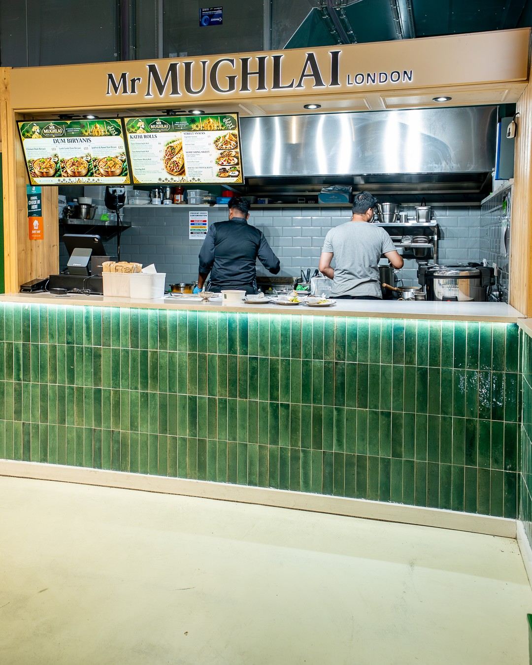 Open kitchen at Mr Mughlai London
